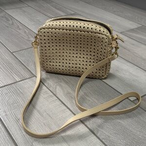Clare V Midi Sac - Cream Rattan Crossbody Bag